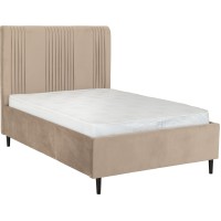 Maine Taupe Velvet Fabric bedframe double