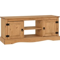 Corona 2 door 1 shelf flat tv stand