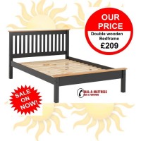 Monaco double bed in grey and oak