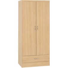 Nevada 2 door 1 drawer wardrobe in sonoma oak effect