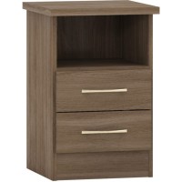 Nevada 2 drawer bedside in rustic oak effect