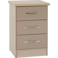 Nevada 3 drawer bedside in oyster