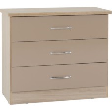 Nevada 3 drawer chest of drawers in oyster