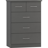 Nevada 3+2 chest of drawers in 3D effect grey