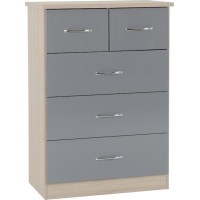Nevada 3+2 chest of drawers in grey