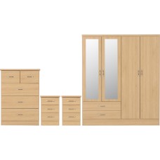 Nevada 4 door bedroom set in sonoma oak effect