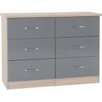 Nevada 6 drawer chest in grey