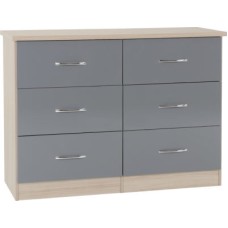 Nevada 6 drawer chest in grey