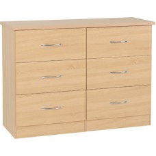 Nevada 6 drawer chest in sonoma oak effect