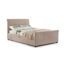 Capri 2 Drawer Fabric Bed in light or dark grey