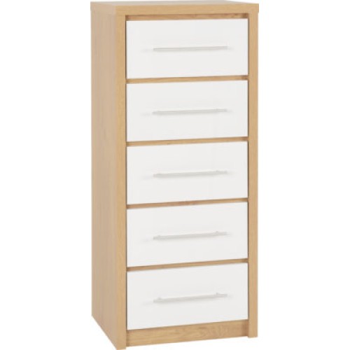 Seville 5 shop drawer narrow chest