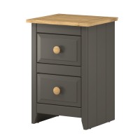 Capri carbon 2 drawer petite bedside