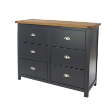 Dunkeld 6 drawer wide chest in midnight blue